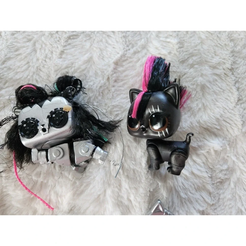 LOL Surprise Doll Pets Black Cat‎ Pink Black Mohawk And Robo Kitty Lot